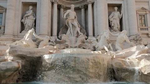 Rome, Italy - August 9, 2017: The Trevi Fountain. The Trevi Fountain (Italian: Fontana di Trevi) is a fountain in the Trevi district in Rome, Italy, designed by Italian architect Nicola Salvi