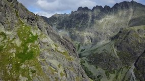 Fly under Slovakia mountains. Beautiful video as a background