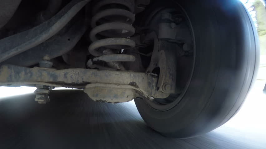 Car wheel spinning POV - Point of View, day country side in winter scene | Shutterstock HD Video #32219815
