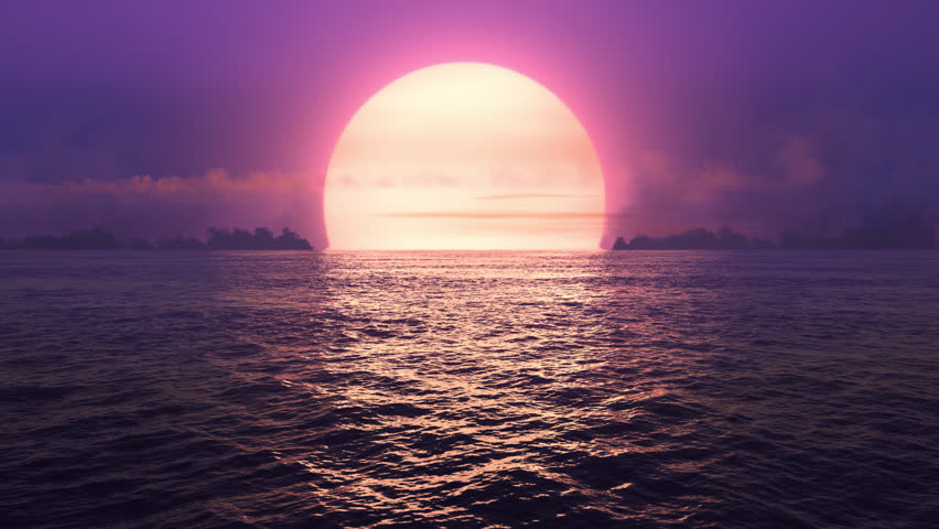 Purple Sunset Over Seamlessly Looped Stock Footage Video 100 Royalty