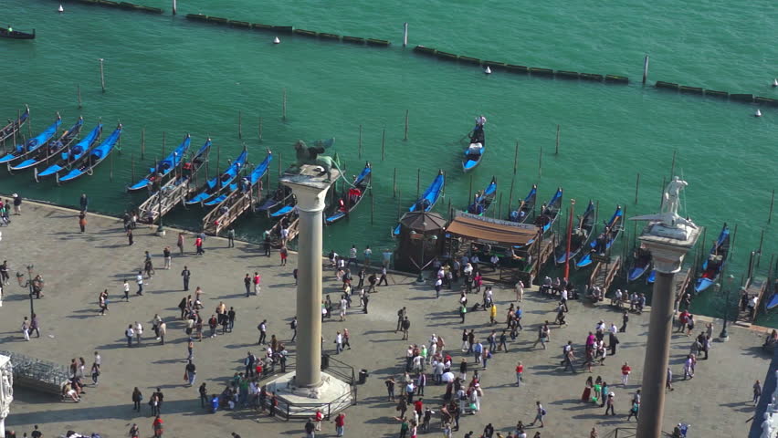 People in San Marco square. Clip shot from above in full HD, 1080p.