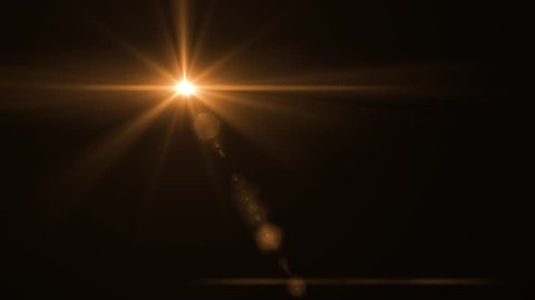 animation of abstract sun burst with digital lens flare light movement over black background
