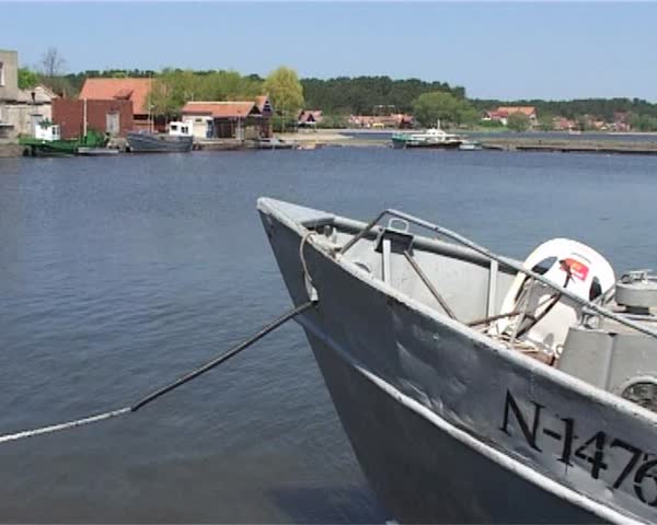 August 14 2005, Vyborg.Kind on coast against a rostrum.