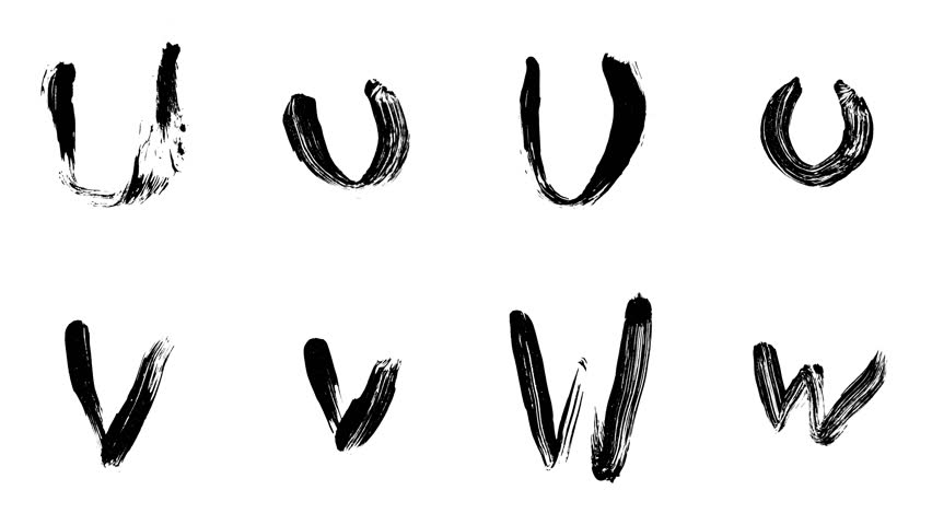 brush stroke letters