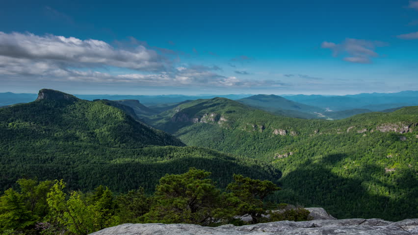 Time Lapse of Hawksbill Mountain in Linville Gorge in Spring