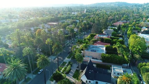 Beverly Hills City Streets / Aerial, drone shots / 09.09.2017
