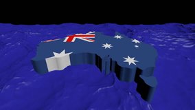 Australia map flag in abstract ocean animation - Powered by Shutterstock - Get 15% off with code: PIKWIZARD15
