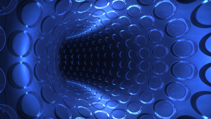 Futuristic blue light tunnel, seamless loop