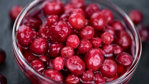 Portion of preserved Cranberries (rotating, 4K, seamless loopable)