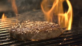 Sirloin Aged Prime Rare Roast Isolated Grilling Pork Filet with Stripes Slow Motion Shot. Cooking Concept of Chief Cooked Oil Unhealthy, but Very Satisfying Protein Tasty Burger in Casual Bar. Slowmo - Powered by Shutterstock - Get 15% off with code: PIKWIZARD15