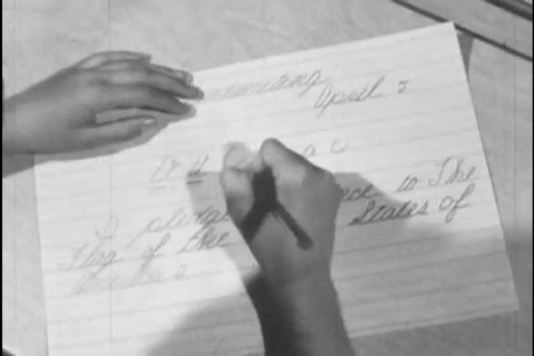 Circa 1960s Cursive Writing Important Practice Stock Footage Video (100 ...