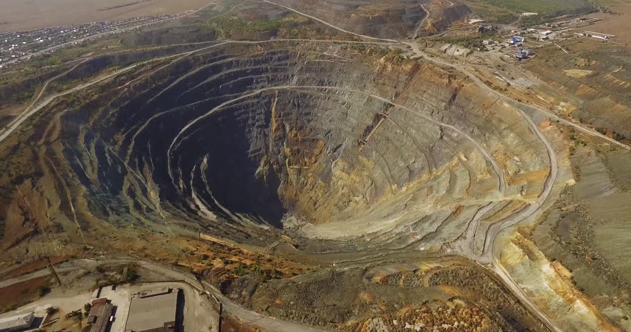 Above mine. Карьер Сток. Карьер Индастриал. Opencast Quarry. Signs in Mining at a Quarry.