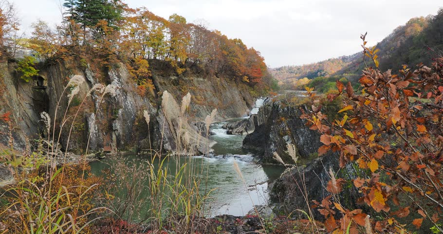 AUTUMN AND WATERFALLS SCENERY