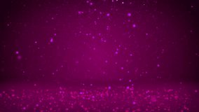 Winter theme for Christmas or New Year background with copy space. Close-Up of Xmas tree from particles in mid-frame. Purple 3d Xmas tree V8 with glitter particles DOF
