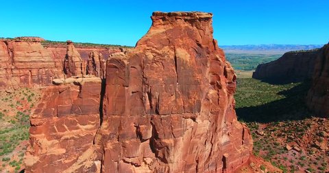 Dramatic Red Butte Against Blue Sky - Colorado National Monument