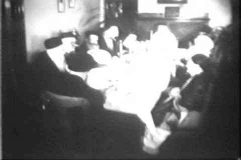 CIRCA 1930s - A Passover Seder is shown in Chicago, Illinois, in 1932.