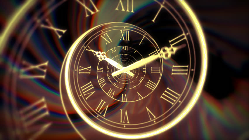 The loop spinning of golden clock pins on a infinity deep spiral dial show a yellow roman numeral with dark color reflect in background and ready for telling about "Time passing". Royalty-Free Stock Footage #32278330