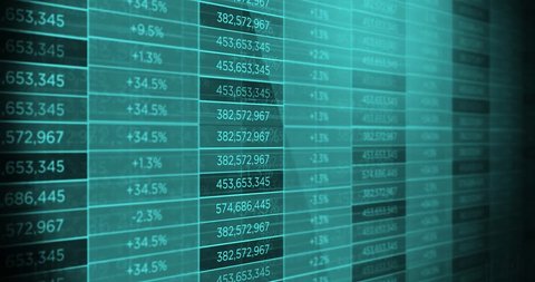 Generic modern futuristic stock market ticker exchange board - Blue 