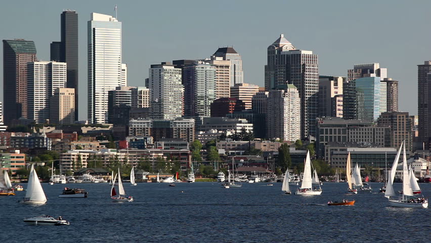 wa seattle sailboats on lake union Stock Footage Video (100% Royalty ...