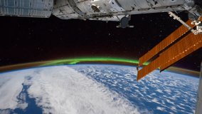 ISS Time lapse view of Aurora Australis over Planet Earth. Created from Public Domain images, courtesy of NASA