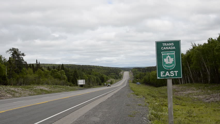 Newfoundland Canada Trans Canada Highway sign Highway 1 all across Canada near St Johns