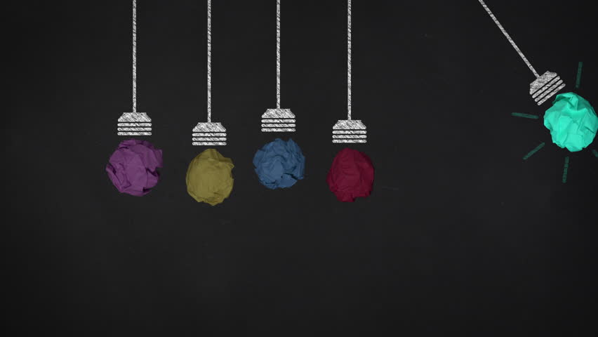 Light bulbs out of illustration and crumbled paper balls enlighten each other. | Shutterstock HD Video #32299063