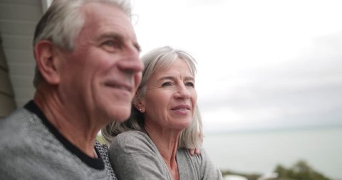 Senior couple enjoying sea view