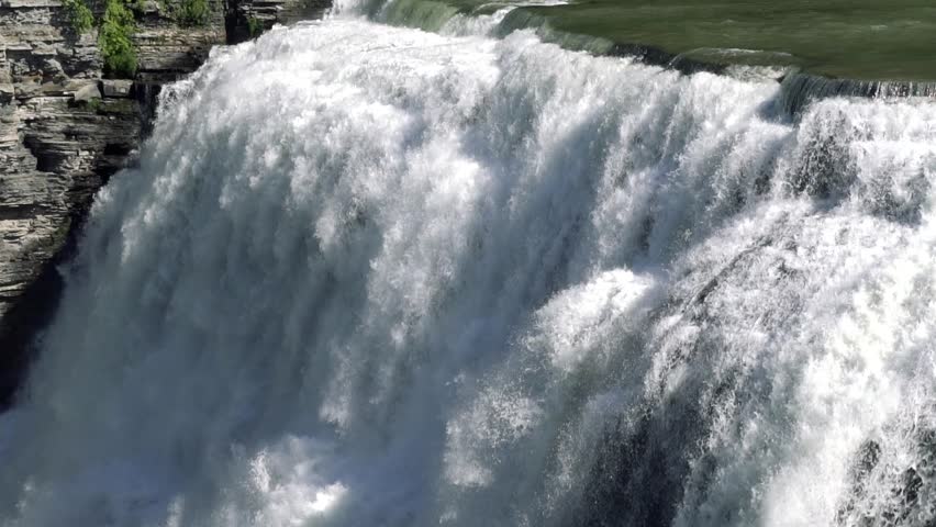 Middle falls waterfall in Letchworth park in spring