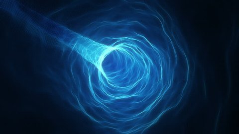 Time Vortex Interdimensional Portal Tunnel | Moving Through a Bright Wormhole in the Fabric of Space and Time | Seamless Looping Animated Motion Background | Blue Cyan