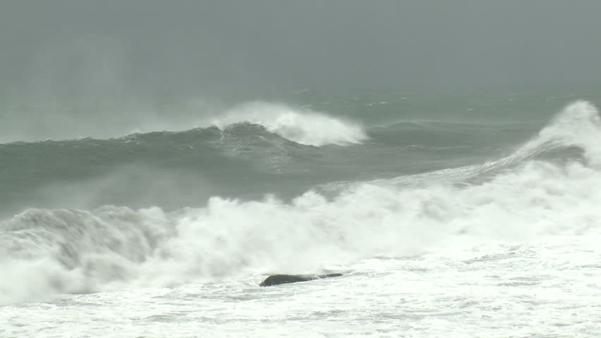 Hurricane Storm Surge Waves Crash Ashore - Shot in full HD 1920x1080 30p on Sony