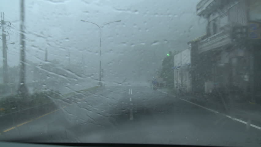 Driving In Severe Hurricane Wind And Rain. Shot in full HD 1920x1080 30p on Sony