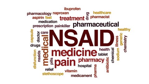 NSAID animated word cloud, text design animation.