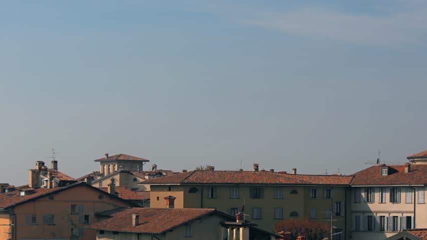 Panorama of old Bergamo, Italy. Bergamo, also called La Citt dei Mille, "The City of the Thousand", is a city in Lombardy, northern Italy, about 40 km northeast of Milan.
