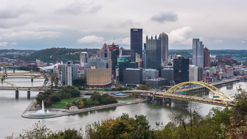 Pittsburgh, Pennsylvania, USA skyline time lapse. Royalty-Free Stock Footage #32345485