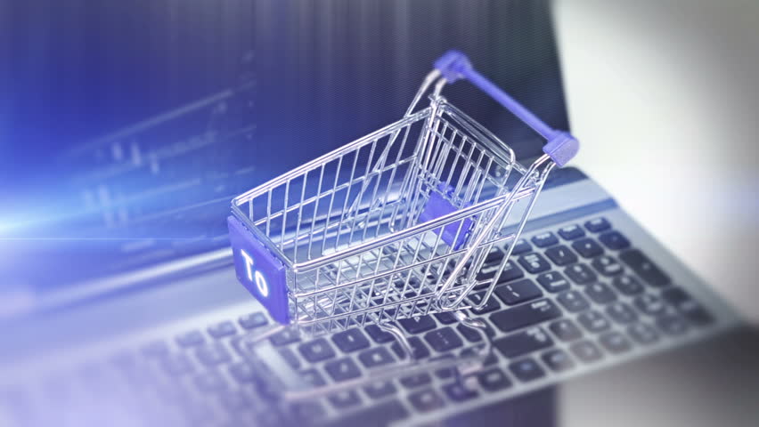Online Shopping Shopping Cart On Stock Footage Video 100
