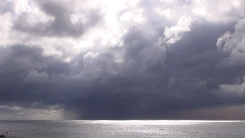 storm clouds above sea time lapse