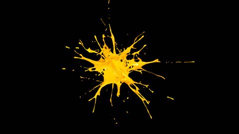 explosion of ball yellow paint