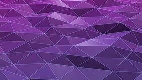 Violet or purple low poly waving surface as lovely background motion design, seamless looping. HD resolution. 20 seconds.