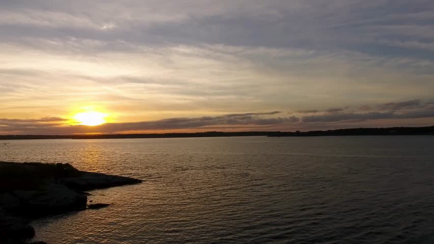 Aerial - Gorgeous Rhode Island Sunset