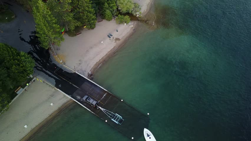 Boat Launching Into Lake Tahoe