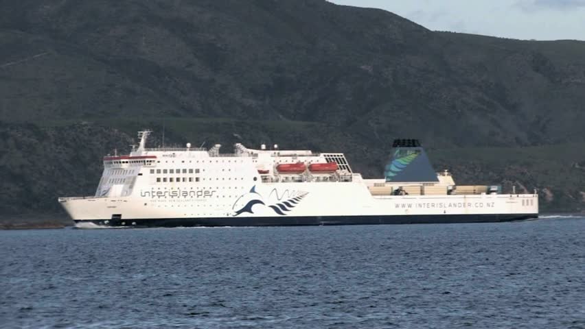 Marlborough Sounds, New Zealand, September 2012. Ferry as it passes through