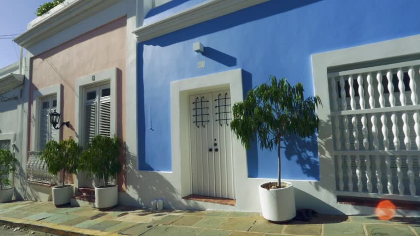 Colorful houses in street in Old San Juan, Puerto Rico
