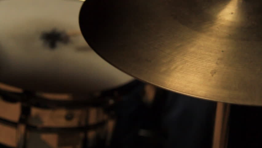 Drumkit 2 Hi-Hat and Snare. Drums being played with the focus on the ride