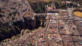 Aerial shot of Ronda, Andalusia, Spain