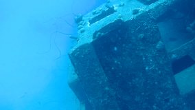 ship wreck Hilma Hooker Bonaire island caribbean sea underwater 1080P video