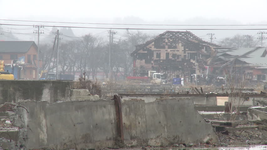 Japan Tsunami 1 Year On - Kesennuma Port Devastation. Shot in Kesennuma city in