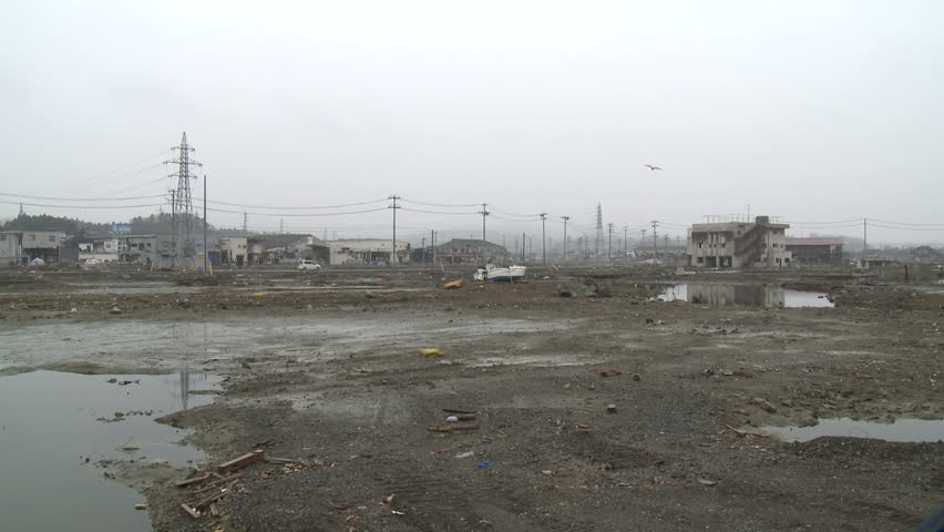 Japan Tsunami 1 Year On - Kesennuma Port Devastation. Shot in Kesennuma city in