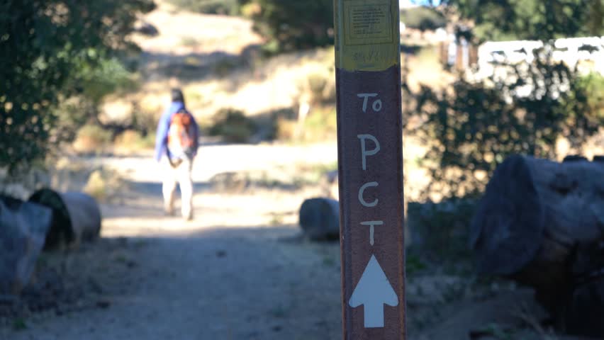 Woman hiking in PCT Trail, Warner Springs, California, United States