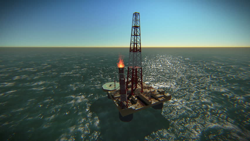 Oil platform in the ocean