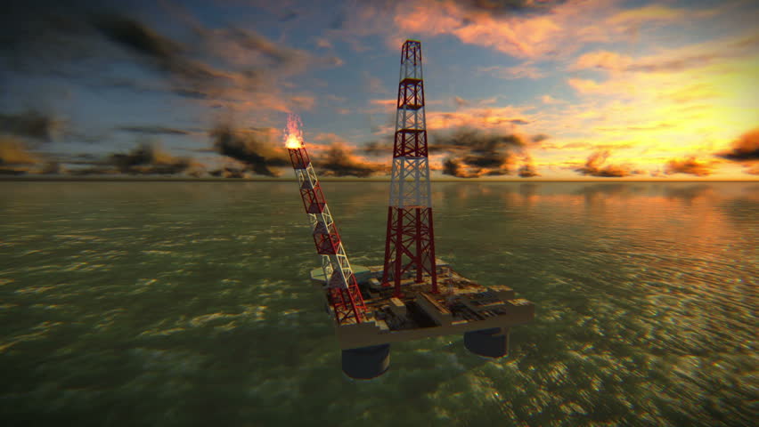 Oil platform in the ocean